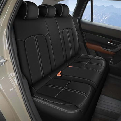 AOMSAZTO Custom Fit Seat Covers for Mazda CX50 2023 2024 2025 CX30 Car Seat Covers Full Set Black Faux Leather Compatible Airbag （New - CX50） - color: Black, size: CX-50 2023-2025