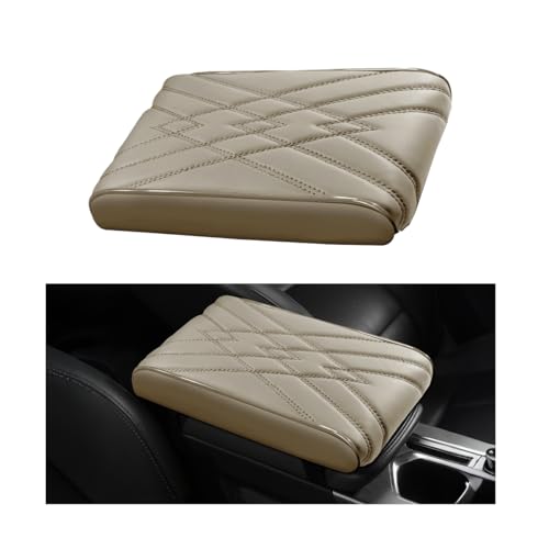 Car Center Console Cover, Memory Foam Vehicle Arm Rest Seat Box Cushion Pad, Scratch & Wear Resistant Automotive Middle Console Protector, Universal for SUV Automobile Truck (Beige) - color: Beige
