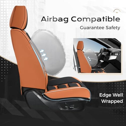 Coverado Car Seat Covers, Front Covers for Cars, Car Seat Cover Front Seats, Car Seat Protector Waterproof, Leather Car Seat Cushion, Universal Interior Covers Seat Protectors for Most Cars