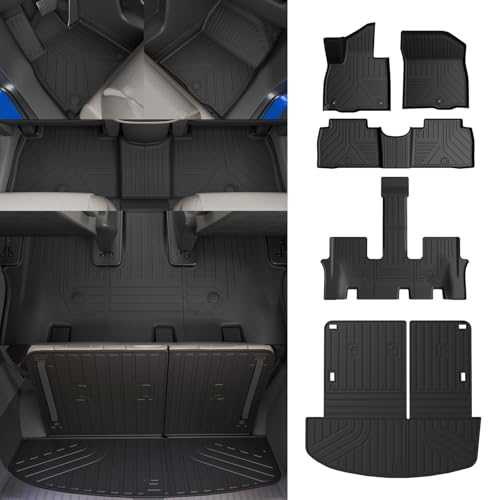 Rongtaod Floor Mats Compatible with 2026 Hyundai Palisade Gas Cargo Mat Trunk Mat Cargo Liner 7-Seater Back Seat Protector All Weather Palisade Accessories (Floor Mats+Trunk Mat with Backrest Mat) - color: 26,Floor Mats+Trunk Mat with Backrest Mat