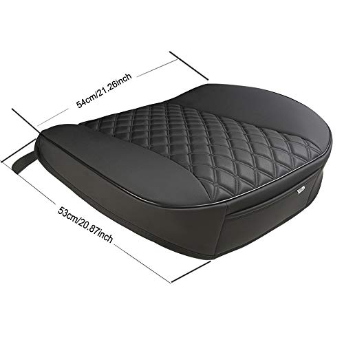 Black Panther PU Car Seat Cover, Front Seat Protector Compatible with 90% Vehicles,Embroidery,Anti-Slip & Full Wrapping Bottom (W 21.26ׄ 20.87 Inch)(1Piece,Black) - color: Front Single Black