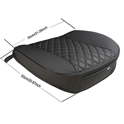 Black Panther PU Car Seat Cover, Front Seat Protector Compatible with 90% Vehicles,Embroidery,Anti-Slip & Full Wrapping Bottom (W 21.26ׄ 20.87 Inch)(1Piece,Black) - color: Front Single Black