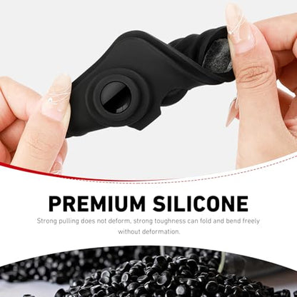 4 PCS Car Door Strike Protector, Upgraded Silicone Car Door Latch Covers, Self-adhesive Shock-absorbing Door Protection Cover, Universal for Most Cars (Black)