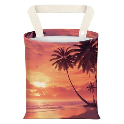 Hanging Car Garbage Bag, Cute Car Trash Can Bag, Automotive Accessories for Women Men Beautiful Tropical Sunset Palm - color: Beautiful Tropical Sunset Palm