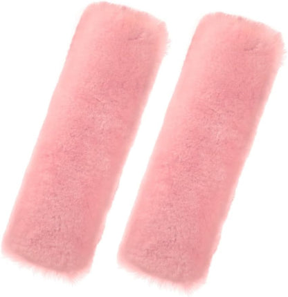2 PCS Car Seat Belt Pads Cover Soft Seat Belt Shoulder Pad Safety Belt Strap Shoulder Pad Comfortable Driving Compatible with Most Cars Helps Protect You Neck and Shoulder - color: pink hujian