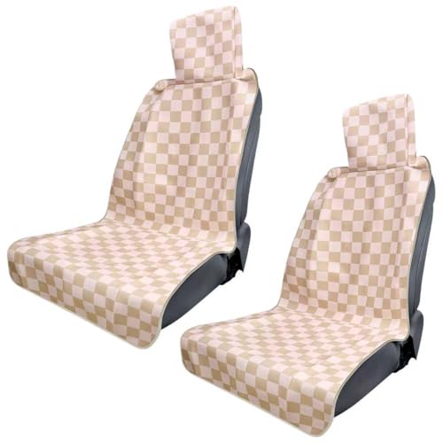 3tyto Universal Car Seat Covers, Waterproof Neoprene Seat Covers - Waterproof & Sweatproof, Machine Washable, Non-Slip Seat Protector for Car, Truck, SUV, Van (Checkered, 2 Pack) - color: Checkered, size: 2 Pack