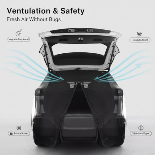Car Tailgate Mesh Screen for SUV, CUV, MPV, Van, Ventilation Breathable and Anti-Mosquito Magnetic Mosquito Net Tailgate Essentials Car Camping Accessories - size: Half Wrap Tailgate Nets