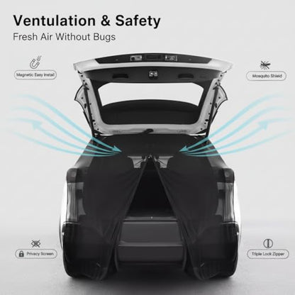 Car Tailgate Mesh Screen for SUV, CUV, MPV, Van, Ventilation Breathable and Anti-Mosquito Magnetic Mosquito Net Tailgate Essentials Car Camping Accessories - size: Half Wrap Tailgate Nets
