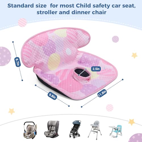 COOLBEBE Piddle Pads Car Seat Protector for Potty Training, 2 Pack Dry Waterproof Car Seat Liner Toilet Training & Strap Covers for Baby Toddler Kid, Car Seat Pad Cover for Strollers, Carseat (Pink)