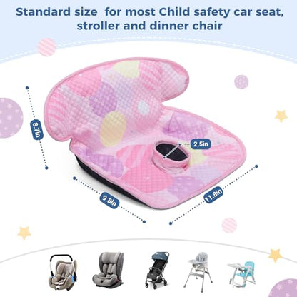 COOLBEBE Piddle Pads Car Seat Protector for Potty Training, 2 Pack Dry Waterproof Car Seat Liner Toilet Training & Strap Covers for Baby Toddler Kid, Car Seat Pad Cover for Strollers, Carseat (Pink)