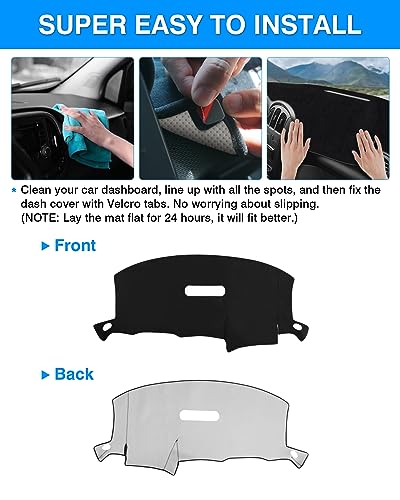 Autorder Dashboard Cover Mat for 2001-2007 Dodge Caravan/Grand Caravan/Chrysler Town Country Accessories Dash Cover Flannel Dash Mat Protector (Without Raised Display w/o Sensor) - size: 2001-2007 Dodge Caravan