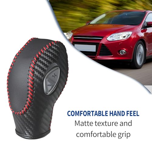EATAKWARD PU Carbon Fiber Gear Shift Knob Cover Fit for Ford Focus (2012-2016), Fiesta (2014-2016), Fusion S, SE (2013-2016) - style: Type B