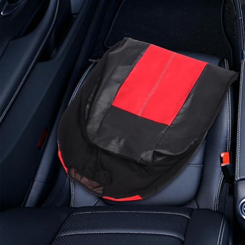 UPKOCH Waterproof Car Seat Cover Set with Breathable Fabric, Non-Slip Front and Rear Seat Protectors for SUV and Truck Interior, Crimson and Ebony Cushion and Pillow Included