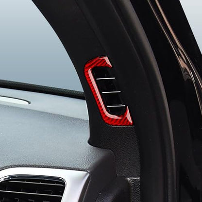 A Pillar Air Vent Decals for 2011-2020 Dodge Durango / 2011-2021 Jeep Grand Cherokee WK2 Accessories Carbon Fiber Interior Stickers, Red - color: A Pillar Air Vent