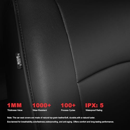 TTX LIGHTING Custom Fit Seat Covers for Toyota RAV4 2013-2018 Full Set 5 Seats Premium Waterproof Faux Leather Airbag Compatible Black - size: 12.RAV4 2013-2018(Gas only) 5 Seat Full Set