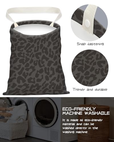 Cute Canvas Car Garbage Bag, Black Leopard Print, Car Trash Bin, Seat Back Hanging, 5L - color: Black Leopard Print
