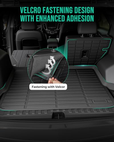 Car Floor Mats for Chevy Equinox & for Gmc Terrain: 2018 2019 2020 2021 2022 2023 2024 All Weather Rear Backrest Mats for Equinox 18-24 Rubber Black Trunk Liner Accessories for Terrain TPE Mats(6PCS)