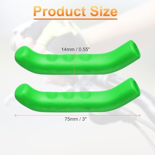 HARFINGTON 1 Pair Bike Brake Lever Cover Silicone Brake Lever Grip Protector Anti-Slip Brake Handle Protection Covers Sleeve for Mountain Road Bike Cycling, Green - color: Green