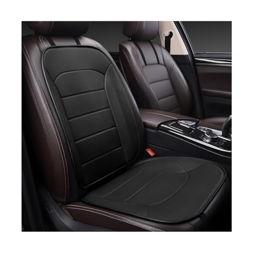 Zpana Car Seat Cushion, Leather Soft Breathable Non-Slip Vehicle Front Driver Seat Cover Pad, Comfortable Auto Interior Chair Protector Cushion, Universal for Truck SUV Sedan (Black) - color: Black
