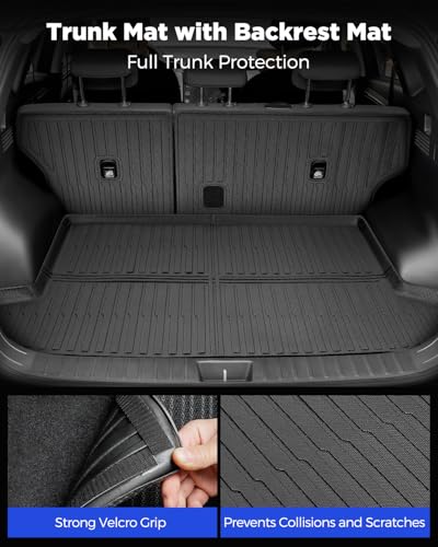 Custom Fit All-Weather Floor Mats & Cargo Liner & Rear Seat Back Protectors for Hyundai Tucson 2022-2026 (NOT Fit PHEV & N line) - Heavy-Duty TPE Liners, Full Coverage, Non-Slip Design Accessories - size: for Hyundai Tucson Car Floor Mats 2022-2026