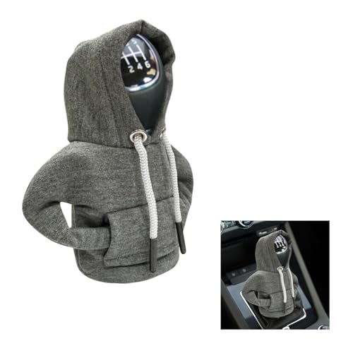 Car Gear Shift Hoodie, Fashionable Gear Shift Knob Cover, Mini Hoodie for Auto Shifter, Auto Interior Cute Gadgets, Universal Car Decoration Accessories - color: Gray, style: 1 Pcs