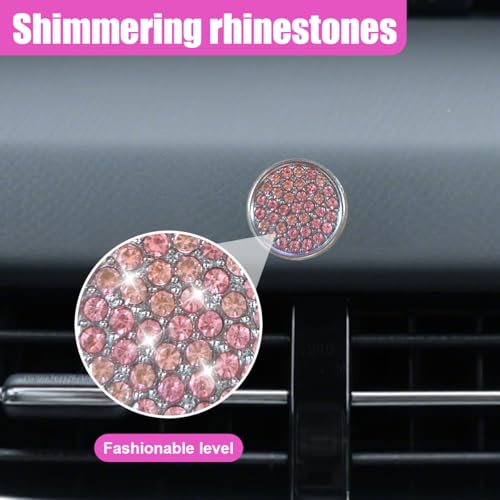 YoRise 4PCS Bling Car Hooks, Crystal Rhinestone Car Storage Hook with Self-Adhesive Backing, Multi-Function Dashboard Hooks, Hanging Mini Hook for Vehicle Cable Keys Sunglasses Hat (Pink) - color: Pink