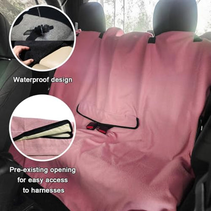 DXNQ Car Towel Seat Cover, Waterproof Sweating Non-Slip Premium Soft Towel Carseat Protector, Universal Machine Washable Car Truck SUV Front Seat Cover for Gym Workout Beach Hiking (Pink, Rear) - color: Pink, 1pc, Rear