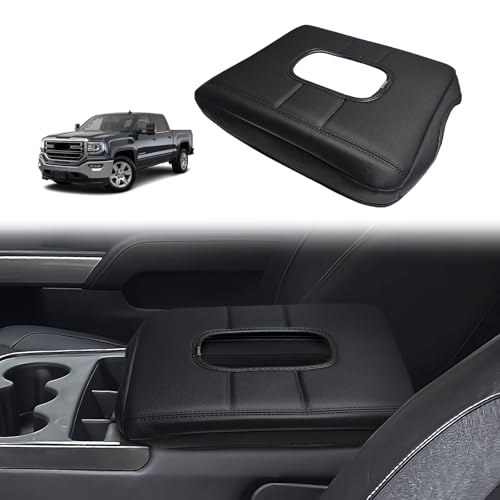 Center Console Armrest Cover Fit for Chevy Silverado & GMC Sierra 1500 2500 3500HD 2014-2018 Accessories, Comfort Armrest Pad Console Lid Cushion Vegan Leather Regular Thick(Split Bench Seat) - size: 1) 14-18 |Silverado & Sierra| Jump Seat, Regular