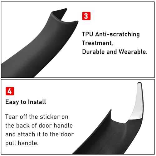Jaronx Compatible with BMW X3 F25/X4 F26 Door Handle Covers,3PCS Interior Door Pull Handle Covers for BMW X3 F25 2010-2016, X4 F26 2014-2017, Left and Right Side(Black) - color: Black, size: 3 Pieces