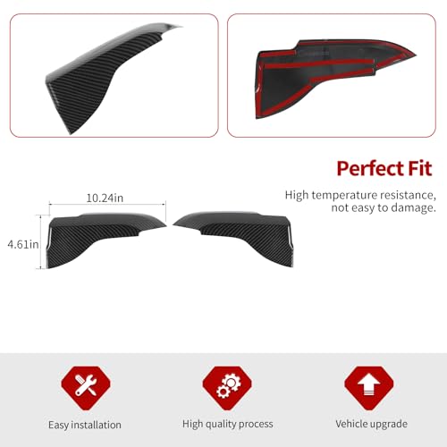 Jimen Fit for Ford Mustang 2015-2024, 2PCS Inner Door Armrest Panel Cover Trim (Carbon Fiber) - color: Carbon Fiber
