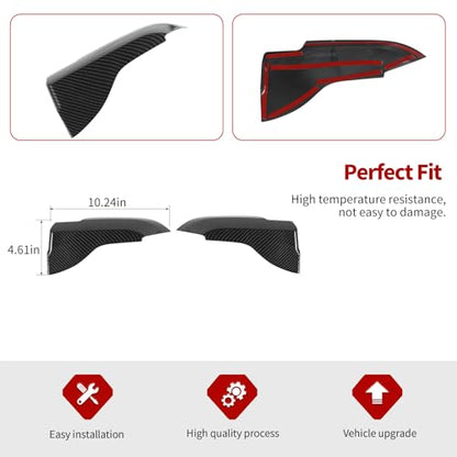 Jimen Fit for Ford Mustang 2015-2024, 2PCS Inner Door Armrest Panel Cover Trim (Carbon Fiber) - color: Carbon Fiber