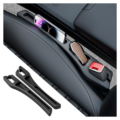 2PCS Car Seat Gap Filler Organizer,2 in 1 Car Gap Filler with Fill and Storage Function for Storing Phones Keys Cards,Universal Multifunctional No Drop Seat Guard for Cars - color: Black