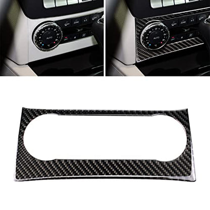 for Mercedes-Benz C-Class W204 2011-2013 Real Soft Carbon Fiber Air Condition Panel Cover Trim AC Conditioner Center Control Panel Frame Sticker Car Interior Accessories - color: A/C Control Panel