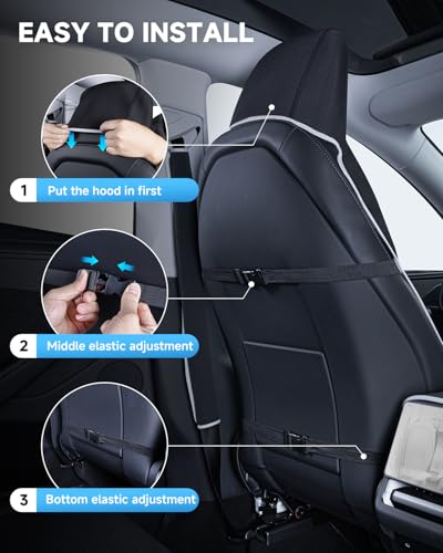 Waterproof Neoprene Car Seat Cover with Extended Seat Belts & Armrest Box Pads ,Universal Fit Sweatproof Non-Slip Seat Protector for Post Gym, Run, Crossfit, Yoga and Pet Protection(Black, 1 Pack)