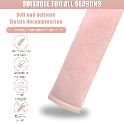 2PCS Car Seat Belt Pads Cover - Soft Fluff Car Seat Belt Shoulder Strap Cover Harness Pad Protect Your Neck - Universal Comfortable Seatbelt Strap Cushion for Most Cars & Backpacks (Pink) - color: Pink