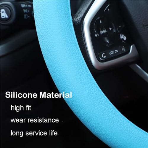 Cool Non-Slip Steering Wheel Protector,Silicone Steering Wheel Cover in Green - color: Green