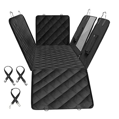 Simple Deluxe Dog Car Seat Cover for Back Seat, Waterproof Dog Car Hammock with Mesh Window, Scratchproof & Nonslip Seat Protector for Cars, Trucks, SUVs, Standard