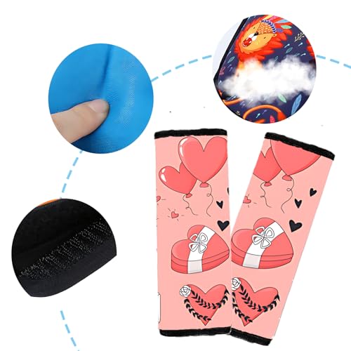 Kid's Seat Belt Cover Pad,Soft Shoulder Seatbelt Covers for Kid,Cute Toddler Seat Cushion (Love) - color: Love