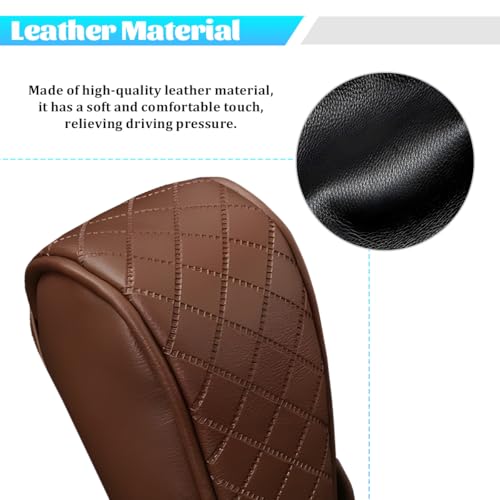 Car Gear Shift Cover, Diamond Embroidery Design Anti-Slip Vehicle Shifter Lever Protector, Automotive Shift Knob Handle Decoration, Universal for SUV Automobile Truck (Brown)