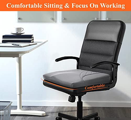 kingphenix Premium Car Seat Cushion, Memory Foam Driver Seat Cushion to Improve Driving View- Coccyx & Lower Back Pain Relief - Seat Cushion for Car, Truck, Office Chair (Leather Gray) - color: Leather Gray