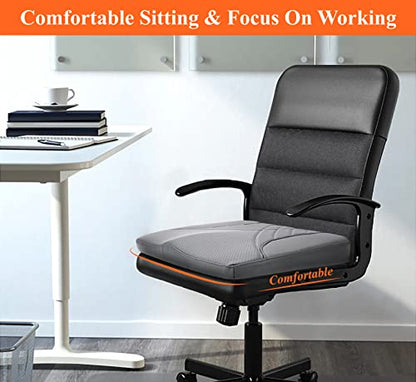 kingphenix Premium Car Seat Cushion, Memory Foam Driver Seat Cushion to Improve Driving View- Coccyx & Lower Back Pain Relief - Seat Cushion for Car, Truck, Office Chair (Leather Gray) - color: Leather Gray