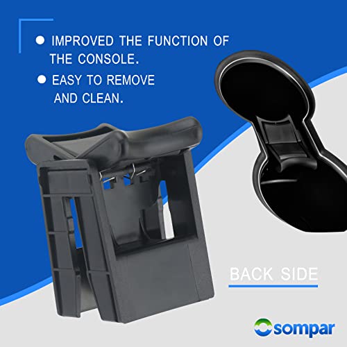 Osompar Center Console Cup Holder Insert Divider Compatible with 2012-2017 Toyota Camry 2016-2021 Tacoma Replaces 55618-06050 - size: 16-21 Tacoma & 12-17 Camry