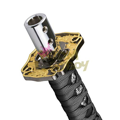 JDMBESTBOY Samurai Sword Black Shift Knob Shifter Alloy Katana with Adapters Universal 15cm - color: Black, size: 15cm