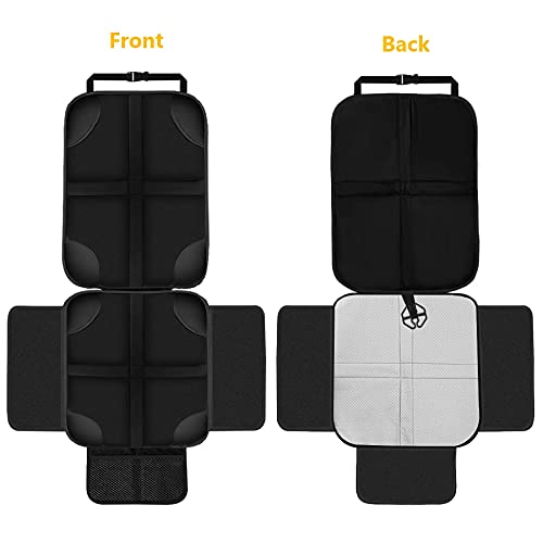 Car Seat Protector for Kids 2 Pack with Non-Slip Function and Seat Side Wings Made of Anti-Stain and Water Proof Durable Oxford and PVC Material Suitable for Most Vehicles