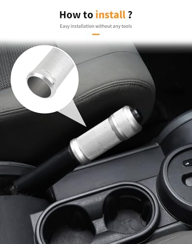Hoolcar Hand Brake Cover Fit for Jeep Wrangler JK JKU 2007-2010 - color: Silver