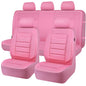 CAR PASS Pink Leather Seat Covers Full Set Universal Water Resistant 3D Foam Back Support, Luxury Comfort Automotive 5 Seat Covers for Women All Season Fit SUV,Sedan,Van, Airbag Compatible Pink - color: All Pink