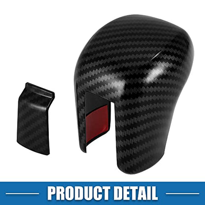 Gear Shift Knob Cover Automatic Transmission Lever Trim for Honda Civic 10th Gen 2016 2017 2018 2019 2020 2021 ABS Carbon Fiber Pattern Black