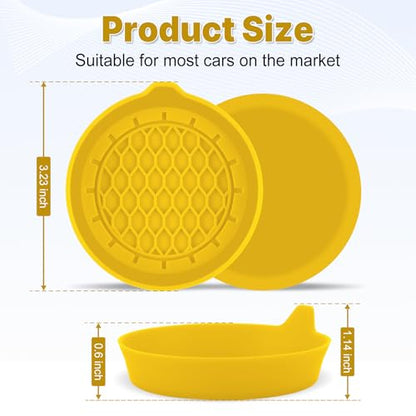 SINGARO Car Cup Holder Coaster, Silicone Cup Holder Insert, Universal Non-Slip Cup Holders, Car Accessories Interior for Women and Man 4 Pack Yellow - color: Yellow