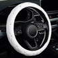 KAFEEK Diamond Soft Leather Steering Wheel Cover with Bling Bling Crystal Rhinestones, Universal 15 inch, Pure White - color: White, size: Medium(Standard) Size[14.5"-15"]
