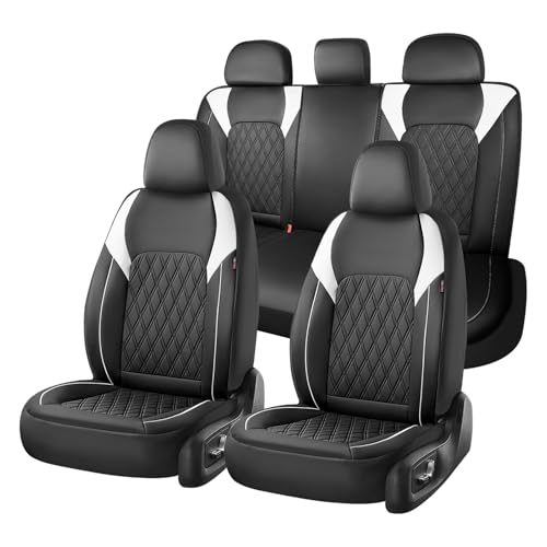 Coverado Automotive Seat Covers, Car Seat Covers Full Set, Car Seat Cover, Waterproof Seat Covers, Car Seat Protector Car Seat Cushion Interior Truck Accessories Universal Fit Most Cars, Black&White - color: Black&White, size: FullSet